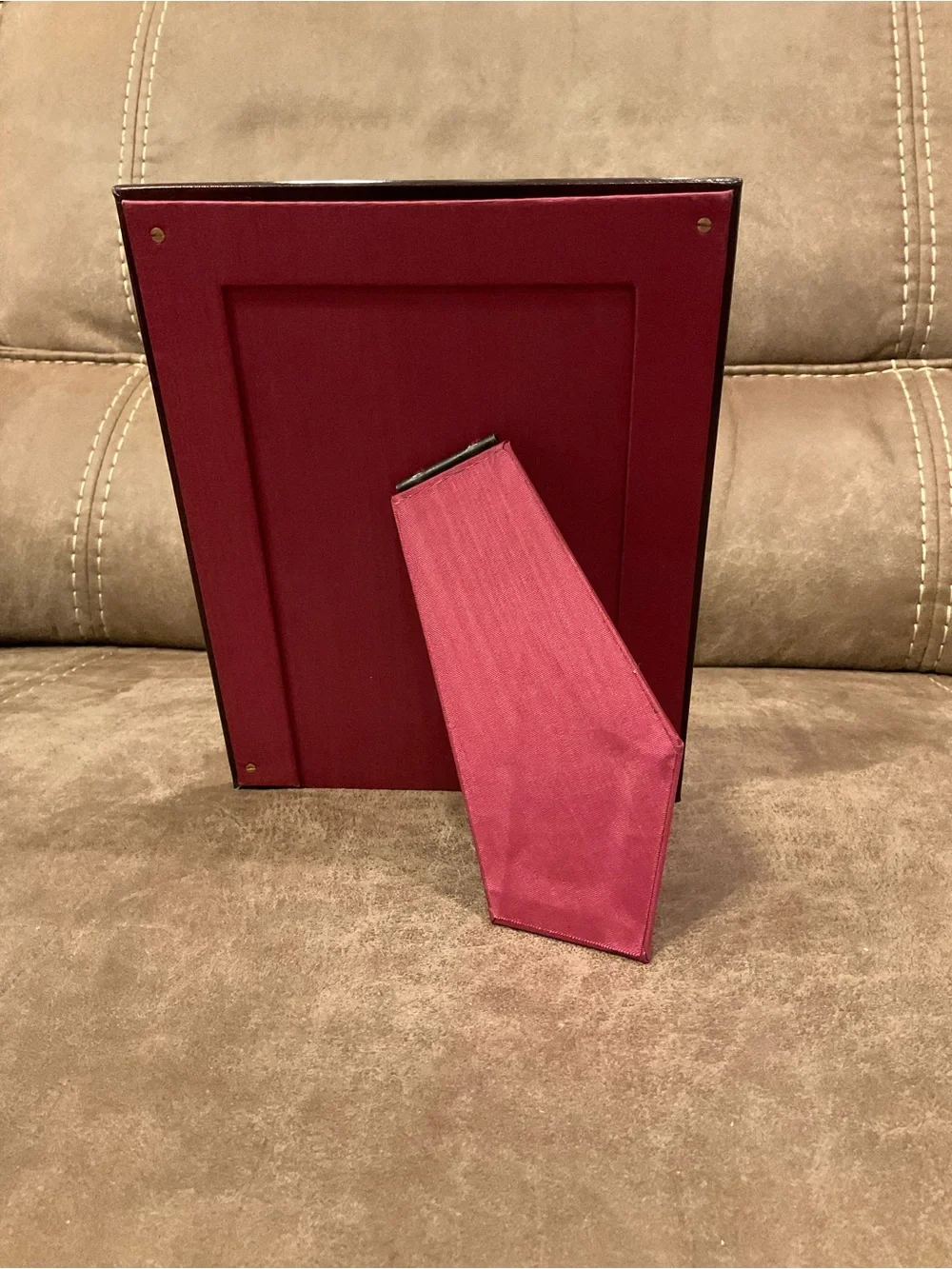 N/A burgundy leather